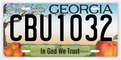 GA license plate CBU1032