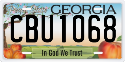 GA license plate CBU1068