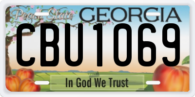 GA license plate CBU1069