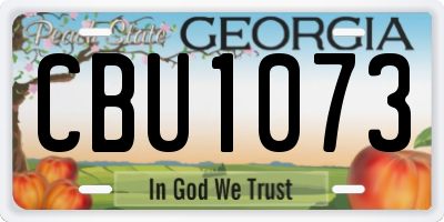GA license plate CBU1073