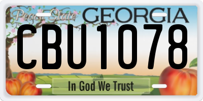 GA license plate CBU1078
