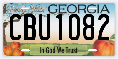 GA license plate CBU1082
