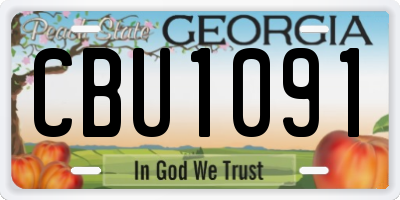 GA license plate CBU1091