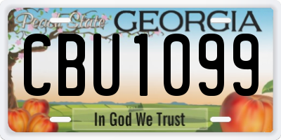 GA license plate CBU1099