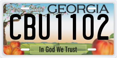 GA license plate CBU1102