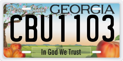 GA license plate CBU1103