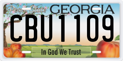 GA license plate CBU1109