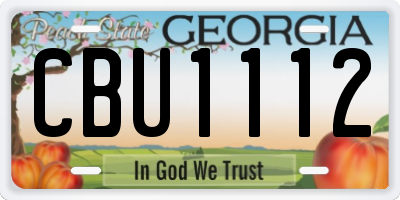 GA license plate CBU1112