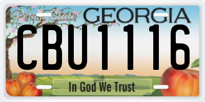 GA license plate CBU1116