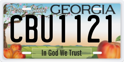 GA license plate CBU1121