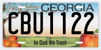 GA license plate CBU1122