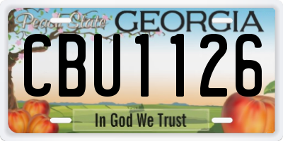 GA license plate CBU1126