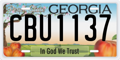 GA license plate CBU1137