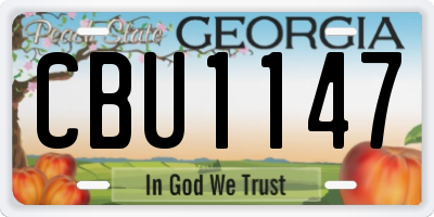 GA license plate CBU1147