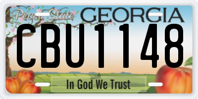 GA license plate CBU1148