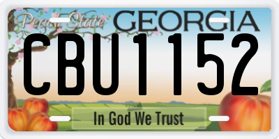 GA license plate CBU1152