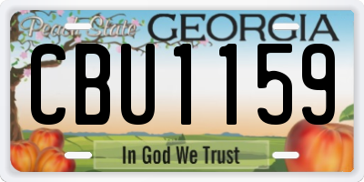 GA license plate CBU1159