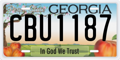 GA license plate CBU1187