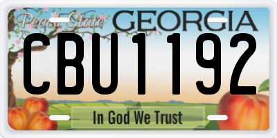 GA license plate CBU1192