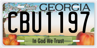 GA license plate CBU1197