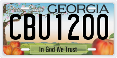 GA license plate CBU1200