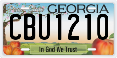 GA license plate CBU1210