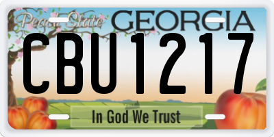 GA license plate CBU1217