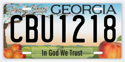GA license plate CBU1218