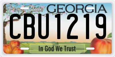 GA license plate CBU1219