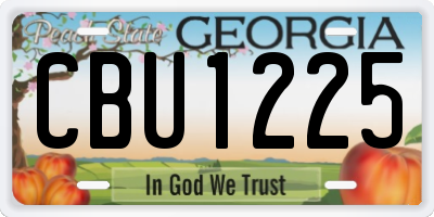GA license plate CBU1225