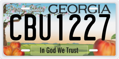 GA license plate CBU1227