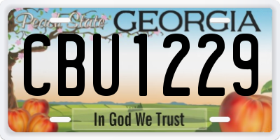 GA license plate CBU1229