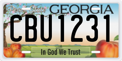 GA license plate CBU1231