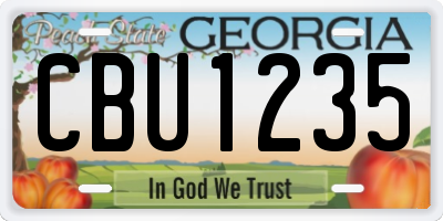 GA license plate CBU1235