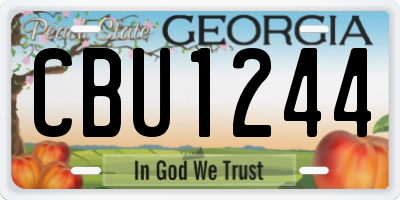 GA license plate CBU1244