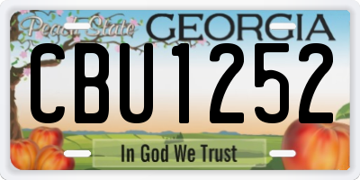 GA license plate CBU1252