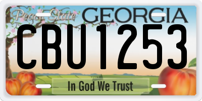 GA license plate CBU1253
