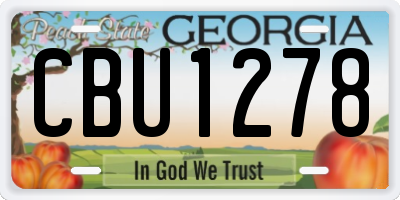 GA license plate CBU1278