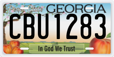 GA license plate CBU1283