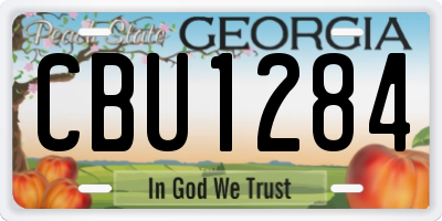 GA license plate CBU1284