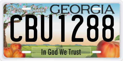 GA license plate CBU1288