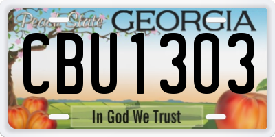 GA license plate CBU1303
