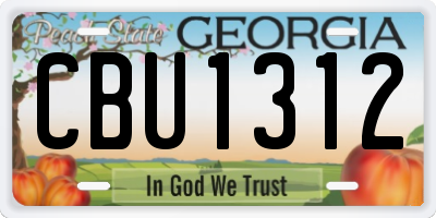 GA license plate CBU1312