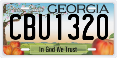 GA license plate CBU1320