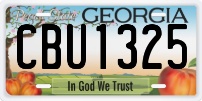 GA license plate CBU1325