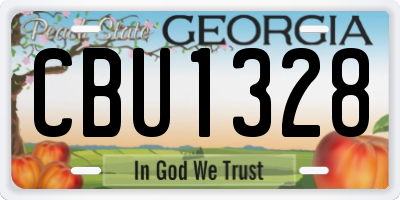 GA license plate CBU1328