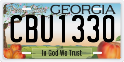 GA license plate CBU1330