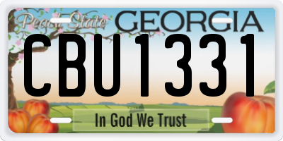 GA license plate CBU1331