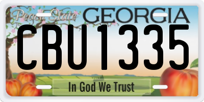 GA license plate CBU1335