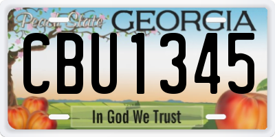 GA license plate CBU1345